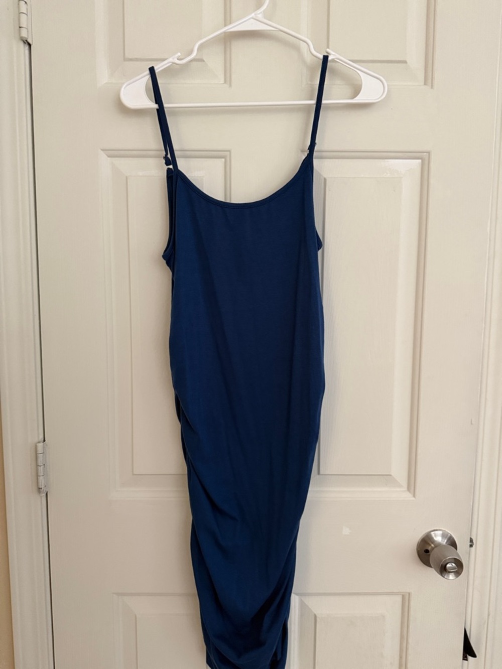 Navy Blue Spaghetti Strap Midi Dress